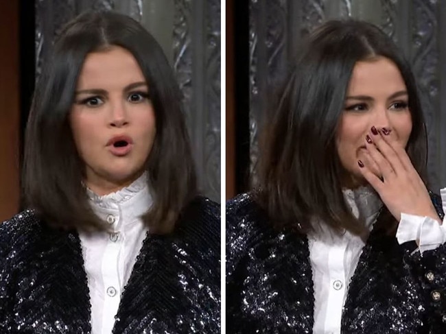 Selena Gomez floored by interviewer's question.