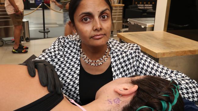 Tanya Byrne, General Manager of Celebrity Ink has called on Gold Coast hospitality venues to stop refusing entry to people with tattoos. Picture: Glenn Hampson