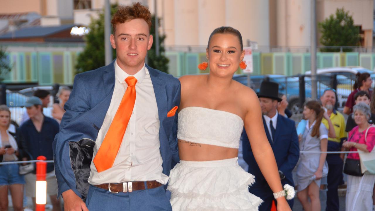 Toowoomba school formals. At the 2023 St Ursula's College formal is graduate Erynn Millward with her partner Tom Wederell. Picture: Rhylea Millar