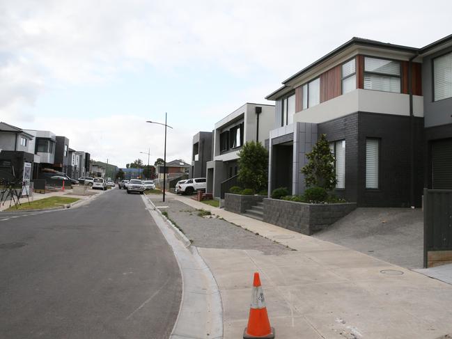 Homicide Squad detectives are investigating following the death of a woman in Hadfield last night. Pic of the house where the body was found. Friday, November 22, 2019.  Picture: David Crosling