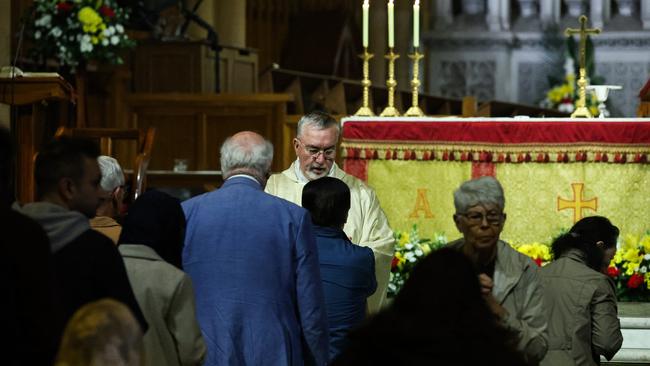 Mourners gather at St Mary’s Cathedral in Sydney to reflect and remember Pope Francis. Photo: NewsWire/ Gaye Gerard