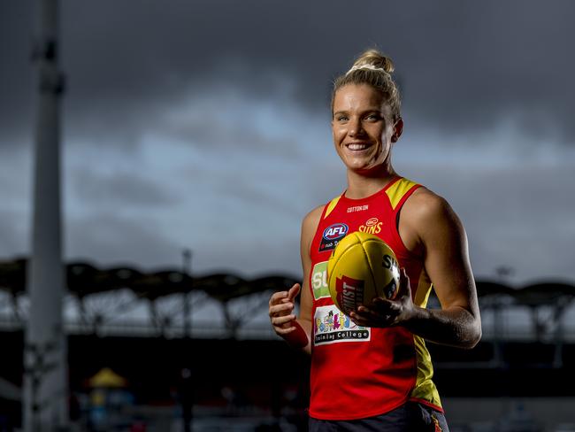 Suns AFLW player,  Paige Parker, is  excited about the Suns AFLW  first home game at Metricon Stadium. Picture: Jerad Williams