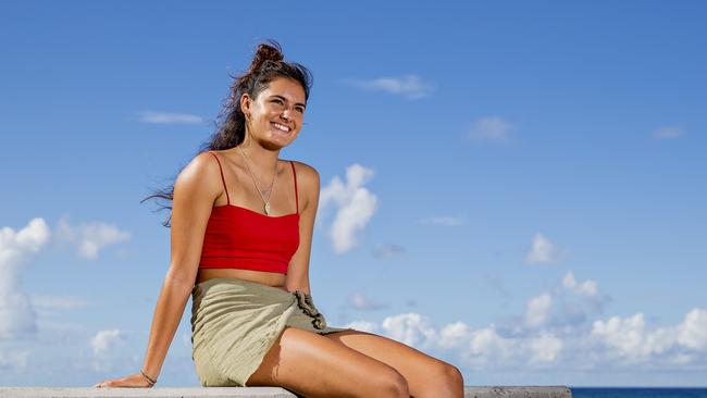 Estel Garriga from Barcelona, Spain, enjoying Surfers Paradise Beach. Picture: Jerad Williams