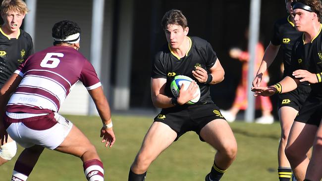 AIC Firsts XV rugby between St Laurence's College and St Peters Lutheran College. Saturday May 6, 2023. Picture, John Gass