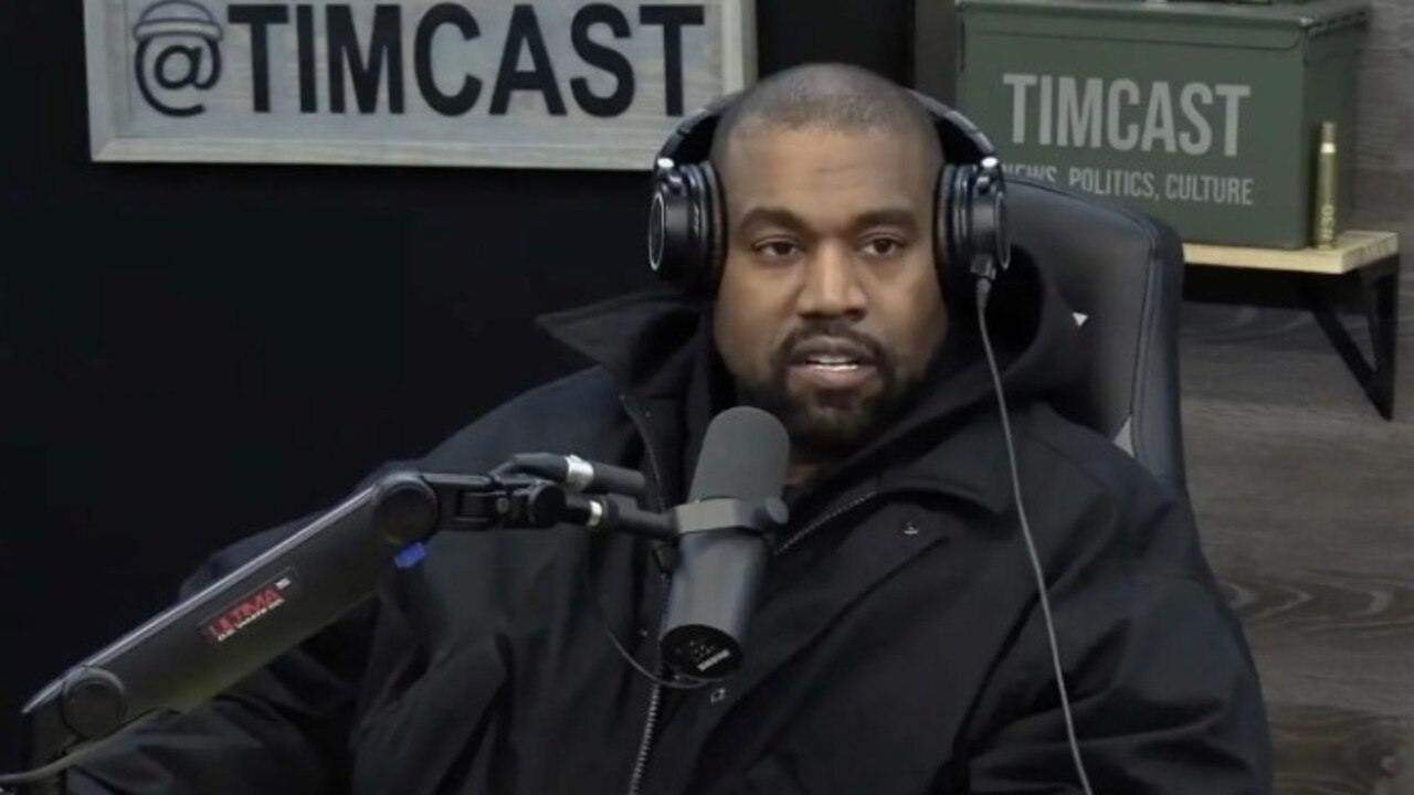 Kanye West stormed out after his views were challenged. Picture: Timcast.