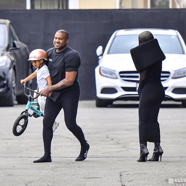 “Don’t try and run just because Daddy’s new girlfriend is dressed like the Babadook”. Picture: Backgrid