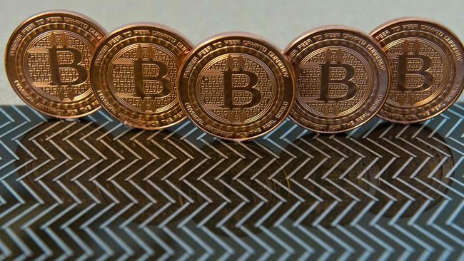 Bitcoin medals. Picture: AFP