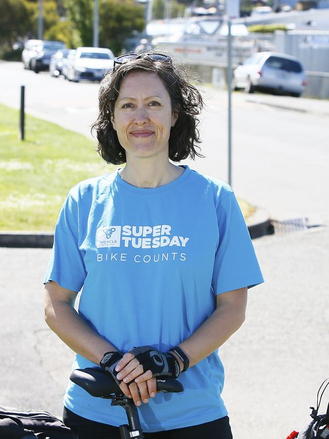 Alison Hetherington, of Bicycle Network Tasmania, has welcomed the $475,000 works to widen Huon Rd for cyclists. Picture: MATT THOMPSON