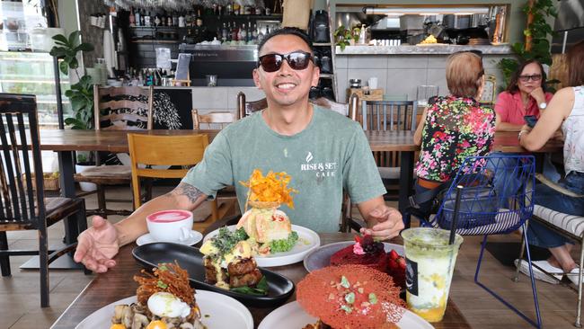 Chef Ian Banghal and some of his creations. Picture Glenn Hampson