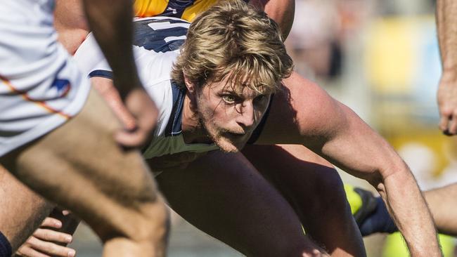 Sloane always puts his body on the line and was named Most Courageous at the AFLPA MVP awards. Picture: AAP