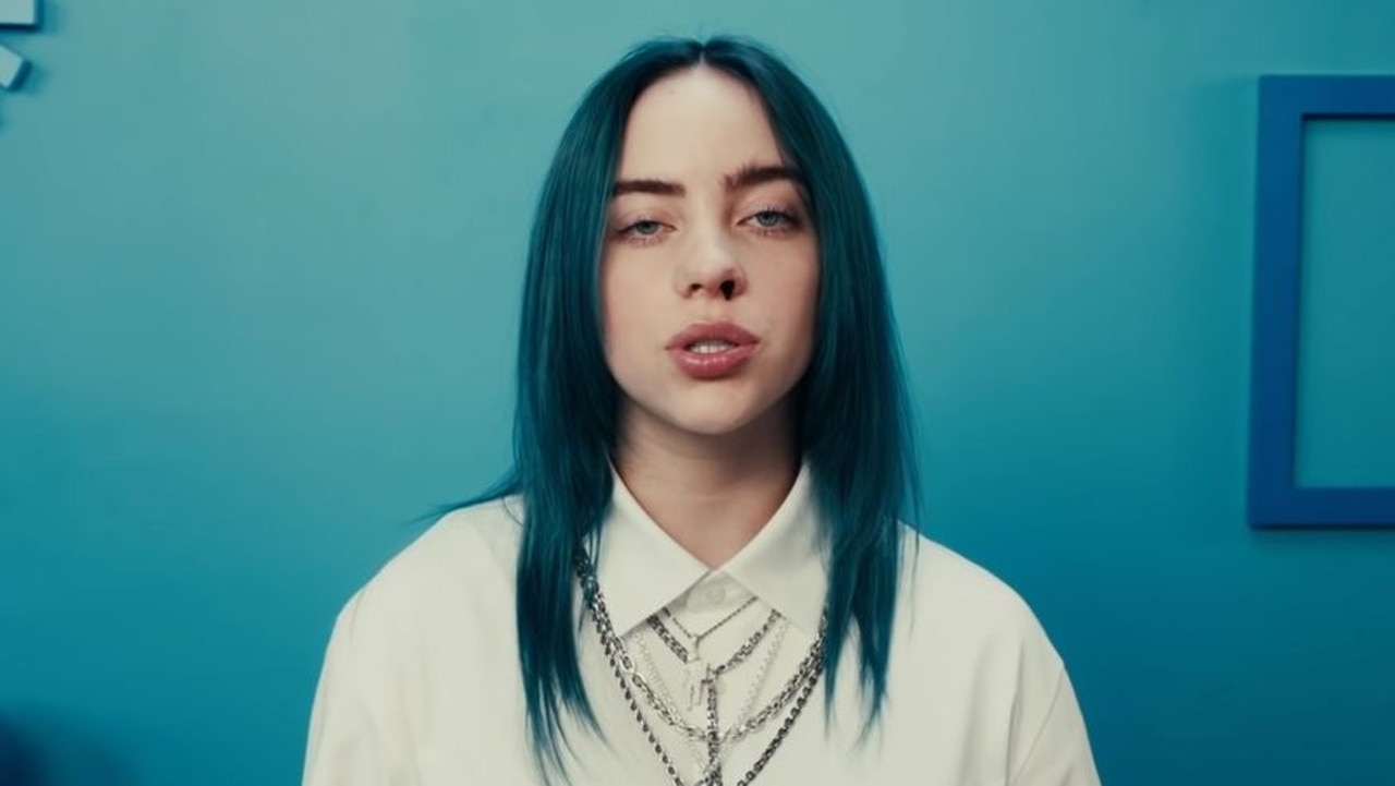 Billie Eilish in the music video of her hit song Bad Guy. Picture: YouTube