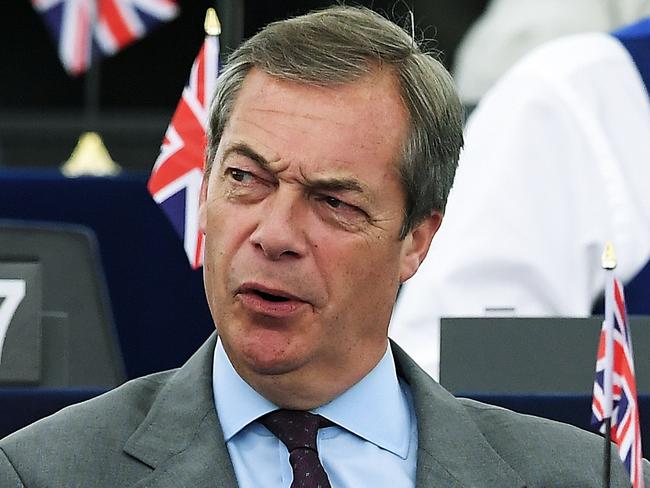 Former UK Independence Party (UKIP) leader, Brexit campaigner and member of the European Parliament Nigel Farage attends a debate on the conclusions of the European Council meeting of June 20-21 during a plenary session at the European Parliament on July 4, 2019 in Strasbourg, eastern France. (Photo by FREDERICK FLORIN / AFP)