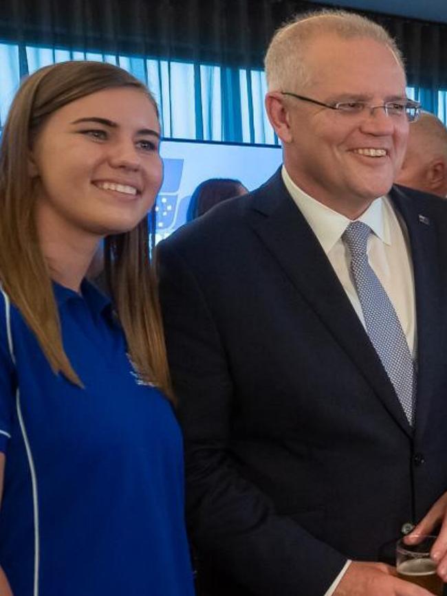 Brittany Higgins with Morrison at a Liberal Party event in Perth.