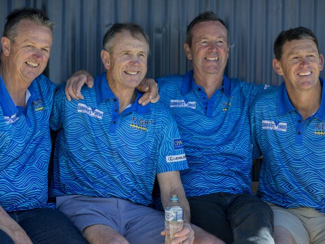 Daniher Drive 2018  day 2  re enactment of a 1990 photo on the only game the Daniher brothers played together. Anthony, Terry, Neale and Chris Daniher  SINGLE USE ONLY NO ARCHIVING FEE IF REUSED