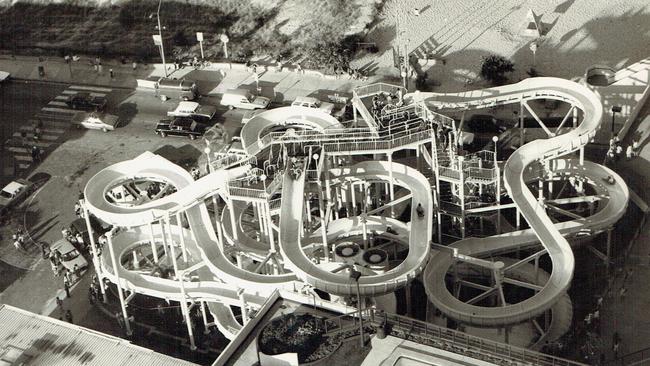 Grundy's waterslides at Surfers Paradise, mid-1980s. Supplied photo.