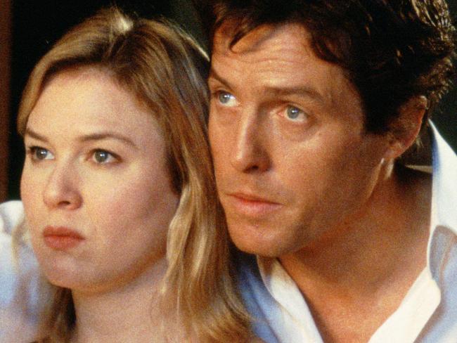 Actor Hugh Grant with Renee Zellweger in scene from film "Bridget Jones: The Edge of Reason"./Films/Titles/Bridget/Jones/The/Edge/Of/Reason