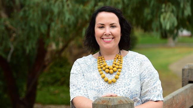 At home in the country: Graphic designer Nerida Hippisley has cast aside the bright lights of Melbourne to establish her business and settle in her hometown of Tatura, in Victoria’s North East. Picture: Zoe Phillips.