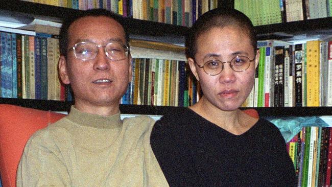 Chinese dissident and Nobel Peace laureate Liu Xiaobo and his wife Liu Xia in 2002. Picture: AFP PHOTO