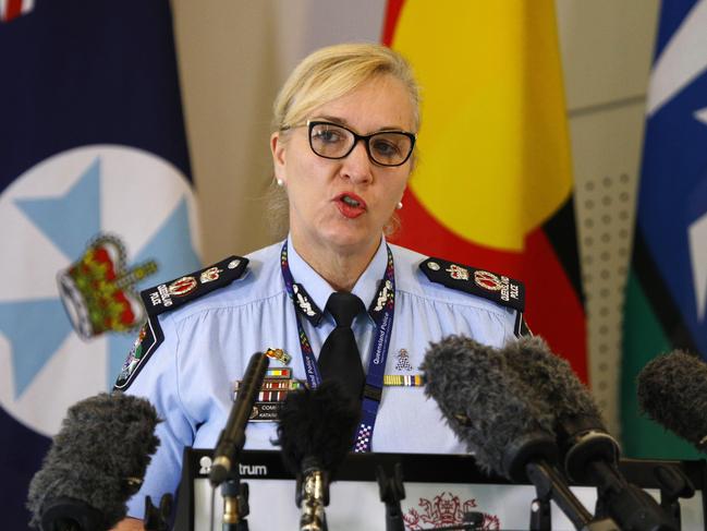 Queensland Police Commissioner Katarina Carroll during a press conference in Brisbane. Picture: NCA NewsWire/Tertius Pickard