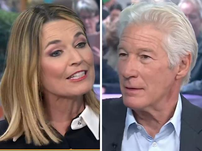 Today host Savannah Guthrie scolded Richard Gere for performing an "obscene gesture" live on a "family show".