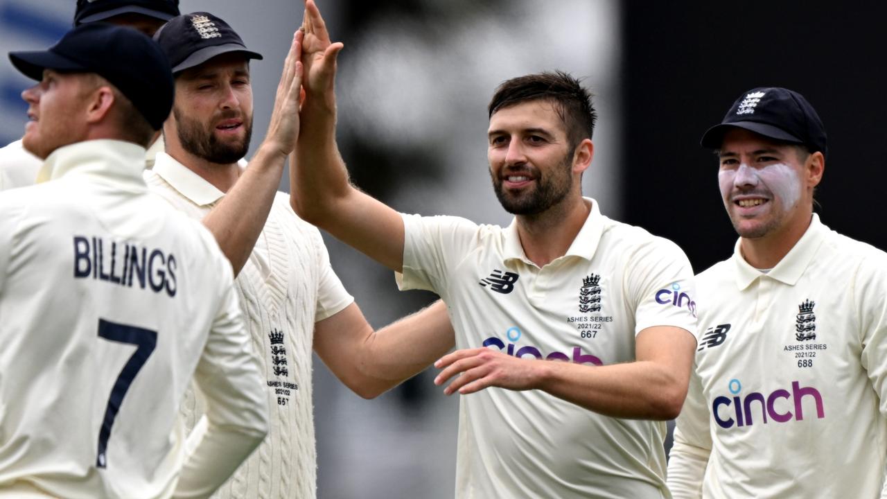 Mark Wood was on fire for England as Australia collapsed. (Photo by Steve Bell/Getty Images)