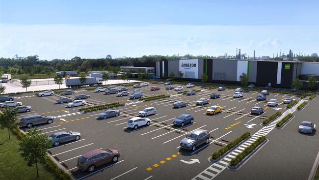 An artist's render of the new Amazon facility in Brisbane.