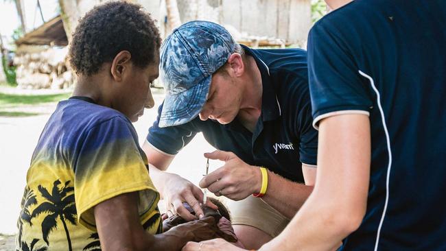 A child is vaccinated in PNG. Picture: supplied