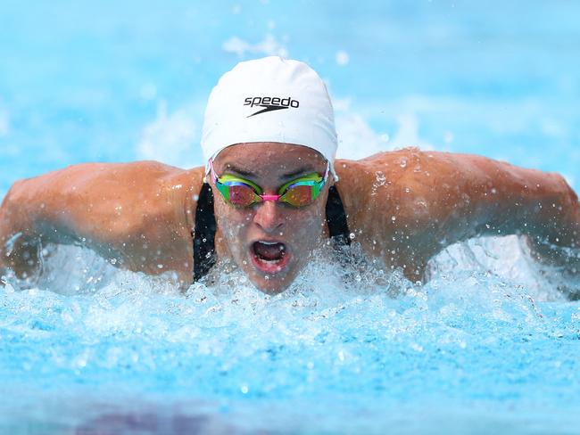 Kaylee McKeown broke her second national record in two days after a big win in the 400m Individual Medley. Picture: Getty Images