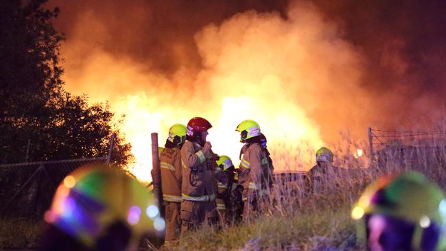 Fifty firefighters battled the blaze for two hours until it was finally extinguished at 2:20am. Picture: Bill Hearne