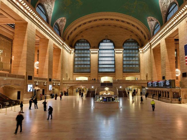 The usually busy Grand Central Station is seen nearly empty. Picture: AFP