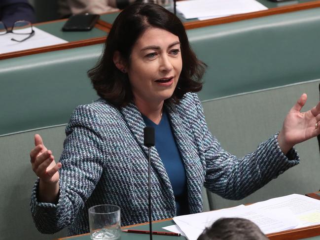 Terri Butler in Question Time in the House of Representatives Chamber at Parliament House in Canberra. Picture Kym Smith