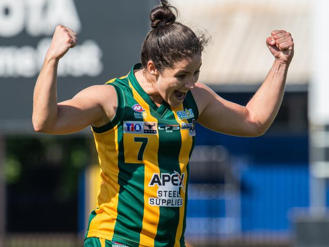 Amy Chittick in the 2024-25 NTFL women's Round 2 match between Tiwi Bombers and PINT. Picture: Pema Tamang Pakhrin