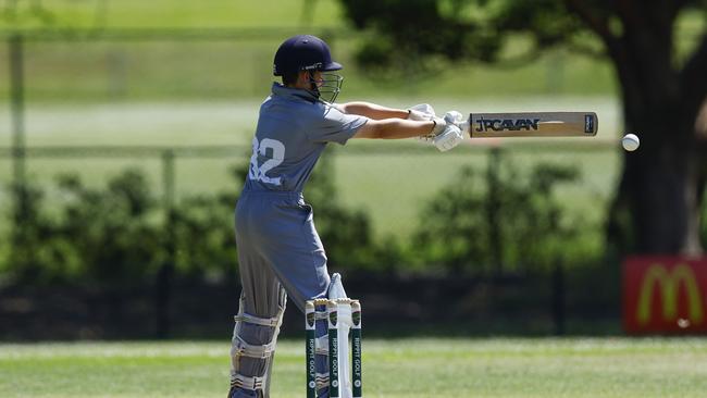 Kallan Aiken played a crucial knock for the Central Coast. Picture: Michael Gorton