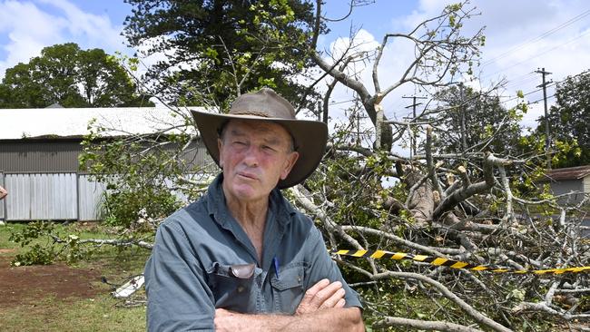 Owner of the house which had minimal damage, George McKnight. Large heritage listed tree falls overnight on South Street. Picture: Bev Lacey
