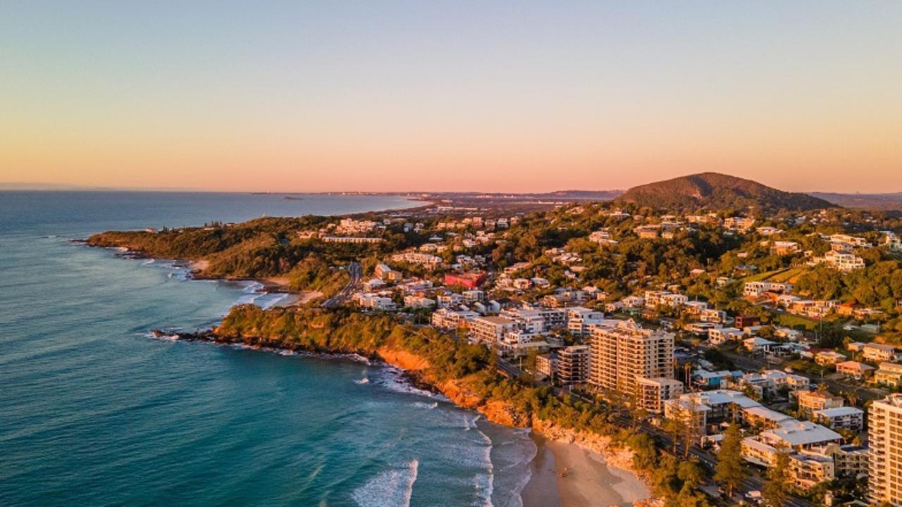 An aerial image of the Sunshine Coast, which remains hot property for interstate buyers