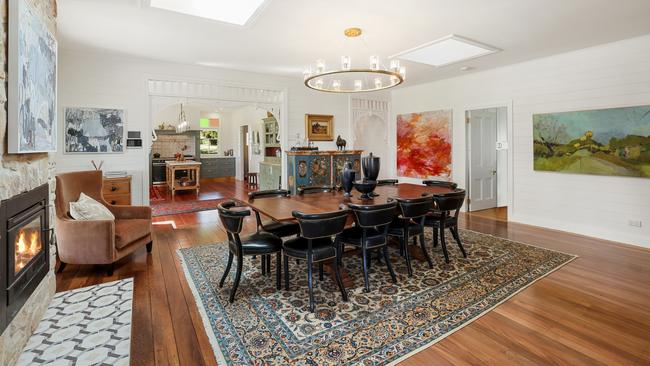 A look inside the property’s large dining room.