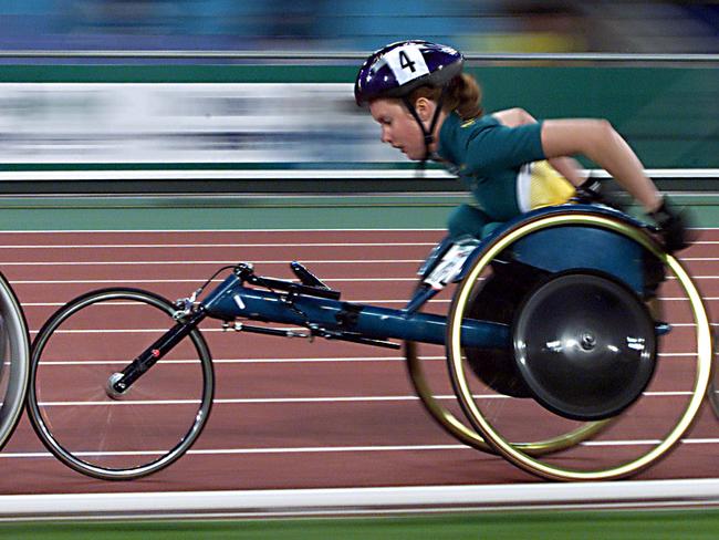 Angela Ballard in action at her first Paralympic Games in 2000. Picture: Jamie Squire/ALLSPORT