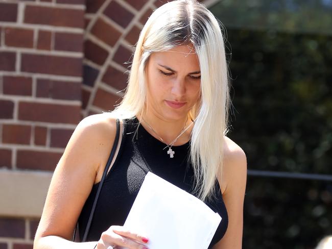 Monique Marina Agostino leaves Manly Court on Wednesday. Picture: John Grainger