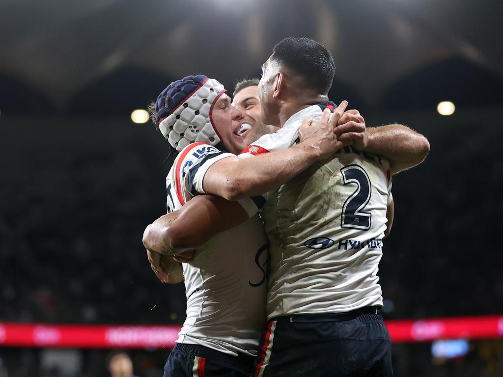 In fact Moses was outplayed by Roosters star Luke Keary (left). Picture: Getty Images