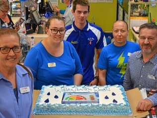 Team members at SPANO'S SUPA IGA Gatton are working to raise money to provide water to those in need in Stanthorpe. PICTURED: Lee-Ann Wells, Kayla Embrey, Reece Willmett, Lisa Proud and Jason Rayner. Picture: Ebony Graveur