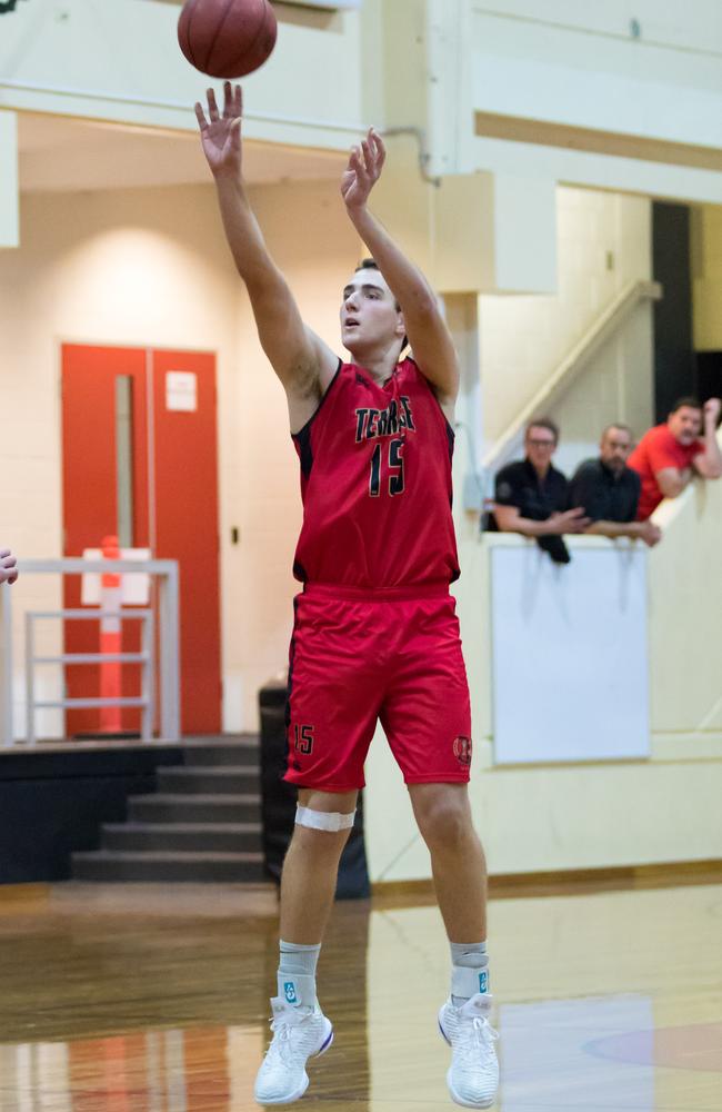 St Joseph's College, Gregory Terrace star big man Geordan Papacostas.