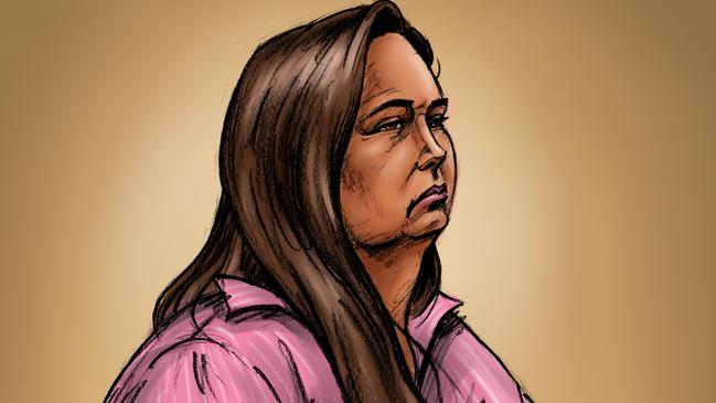 Court sketch of Erin Patterson in the Latrobe Valley Supreme Court. Picture: NewsWire / Paul Tyquin