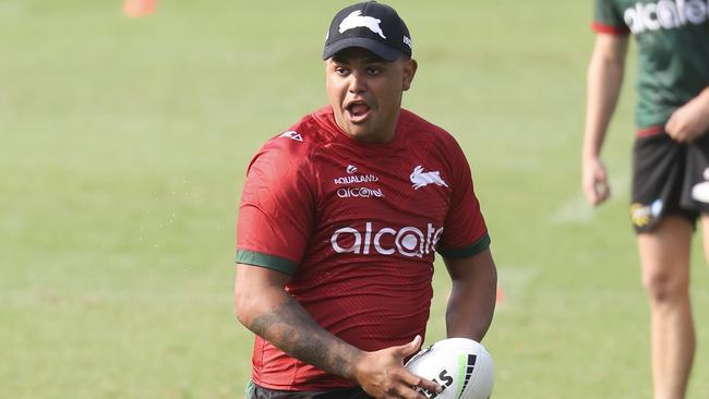 South Sydney Rabbitohs new recruit Latrell Mitchell during a training session this morning at Redfern Oval. Picture: Dylan Robinson