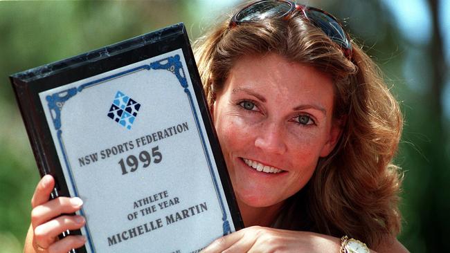 Squash player Michelle Martin after winning the 1995 NSW Sports Federation Athlete of the Year, in Sydney