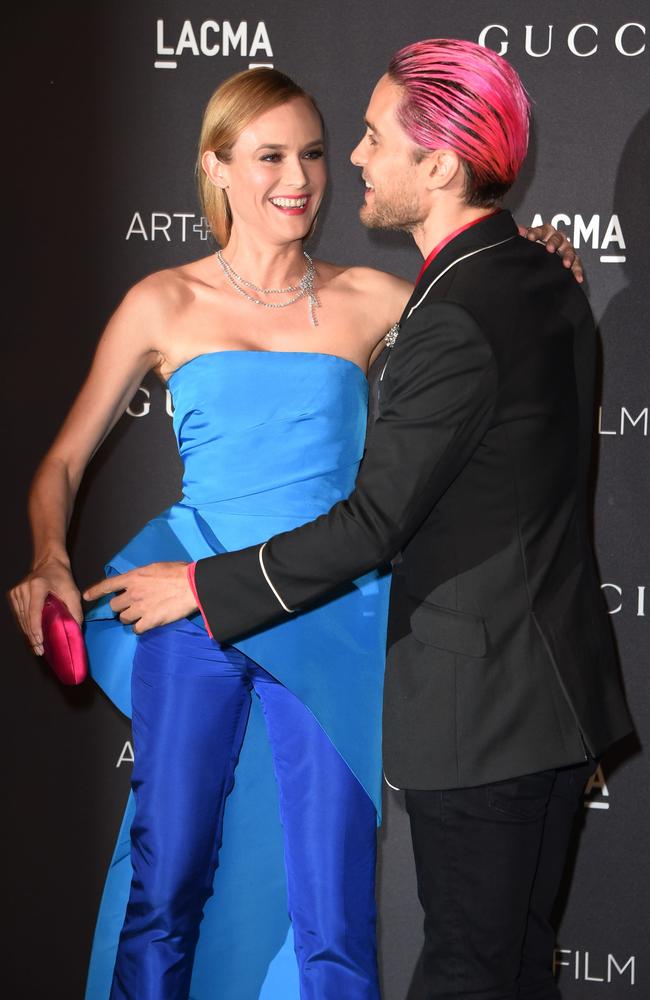 Actress Diane Kruger and actor Jared Leto attend LACMA 2015 Art+Film Gala Honoring James Turrell and Alejandro G Iñárritu, Presented by Gucci at LACMA on November 7, 2015 in Los Angeles. Picture: AFP