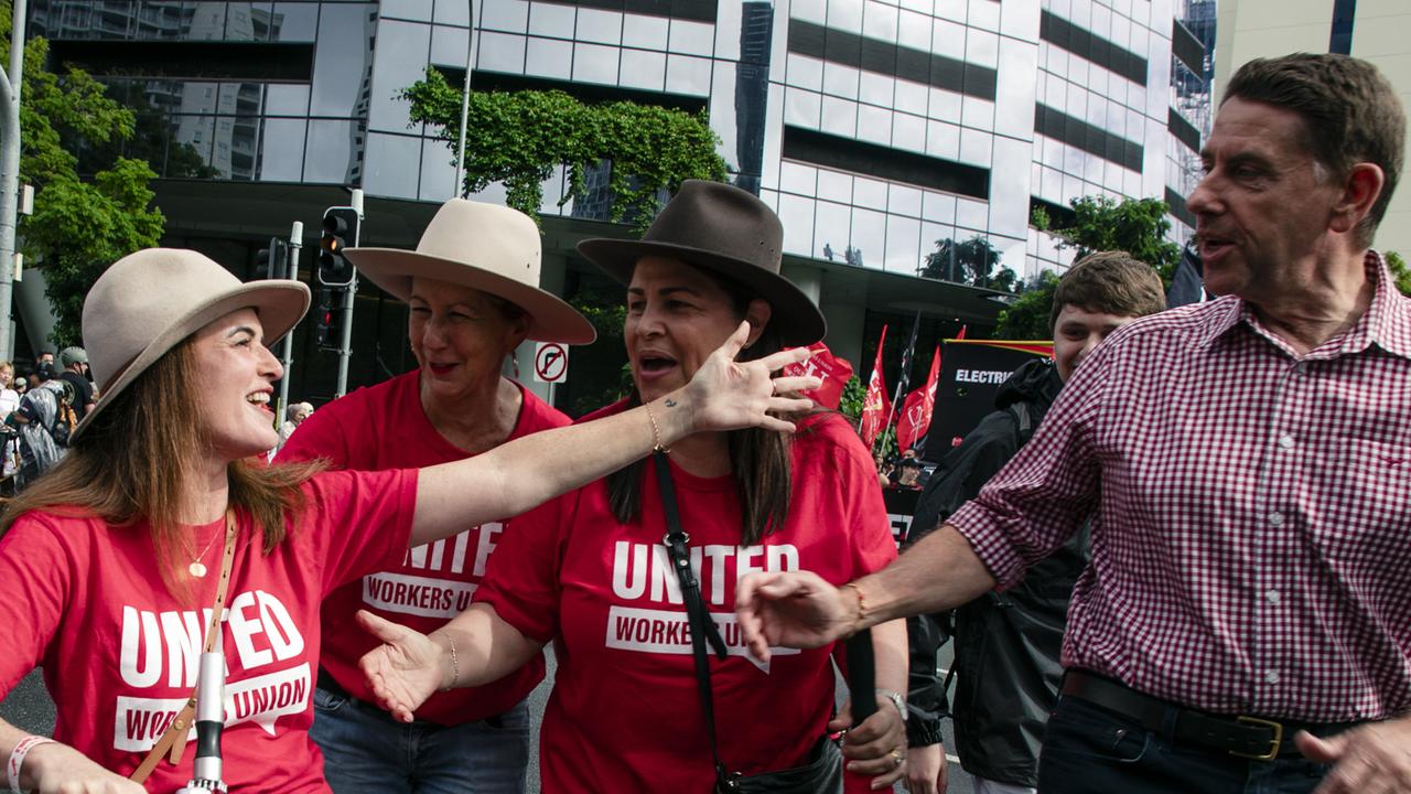 Giant killer MP joins thousands for Brisbane Labour Day march