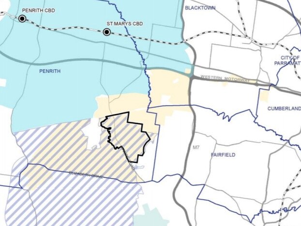 Site of proposed rezoning for the Western Sydney Aerotropolis.