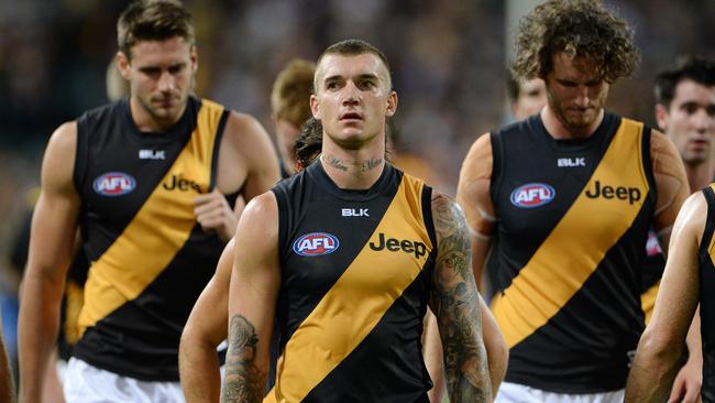 Dustin Martin can't hide his frustration after a loss.