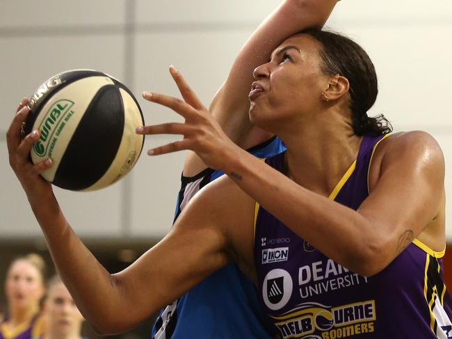 Liz Cambage in control against Canberra. Pic: Stuart Milligan