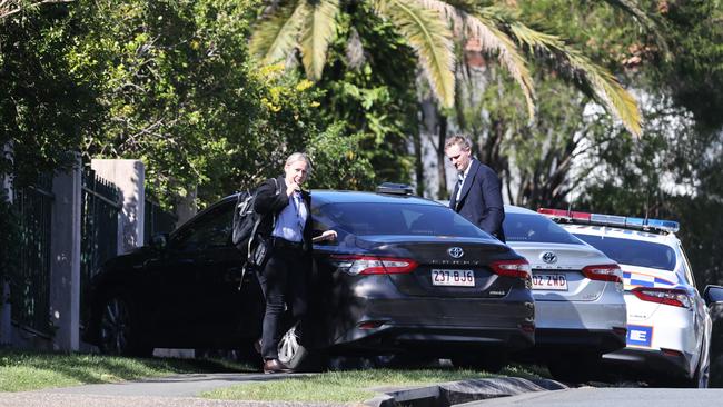 Police corner two wanted men. Picture: NIGEL HALLETT